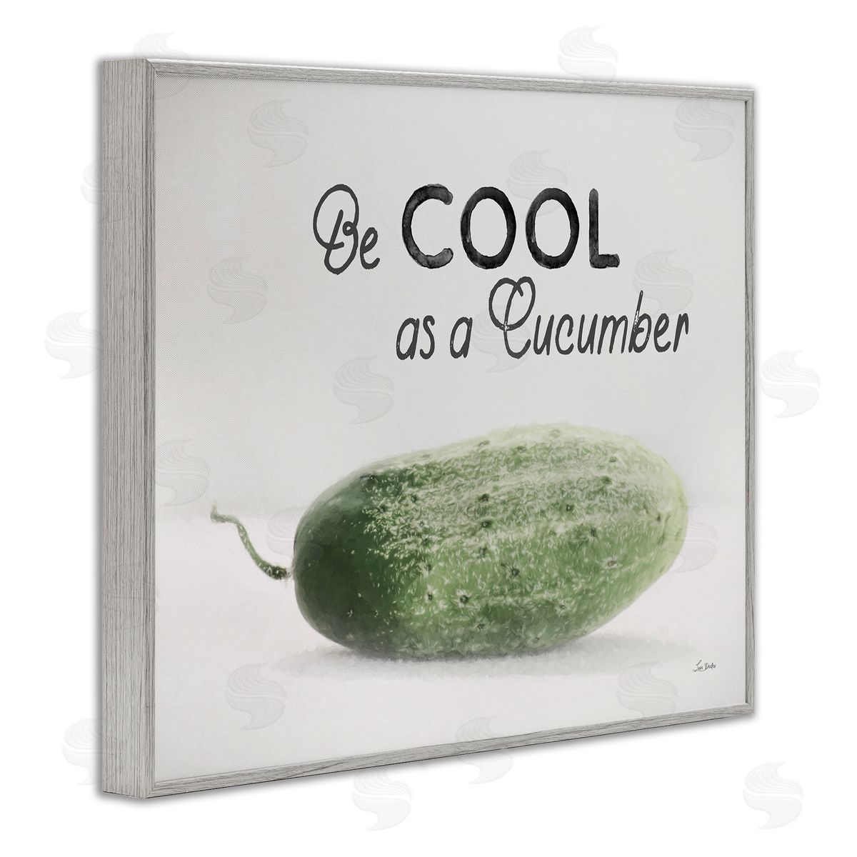 Lori Deiter Cool As A Cucumber Gray Framed Giclee Wall Art Print