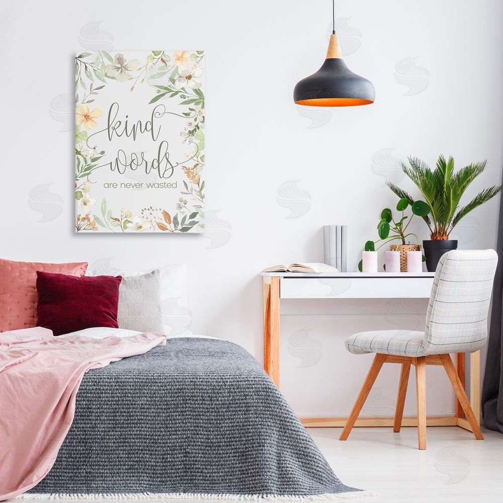 Mollie B. Kind Words Never Wasted Canvas Wall Art Print in Room