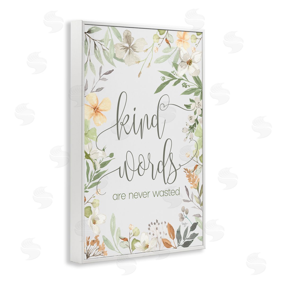 Mollie B. Kind Words Never Wasted White Framed Giclee Wall Art Print
