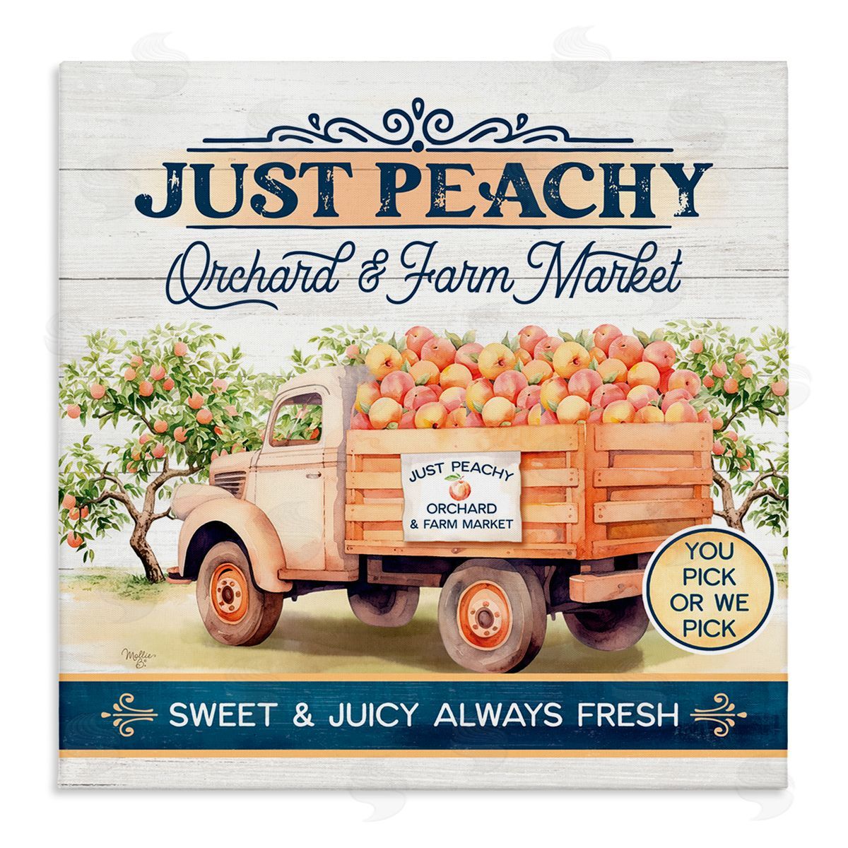 Mollie B. Just Peachy Orchard Canvas Wall Art Print