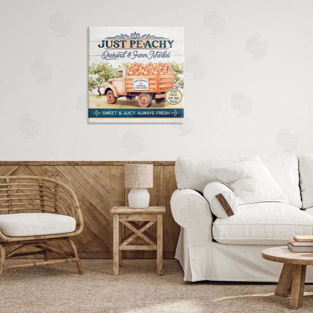 Mollie B. Just Peachy Orchard Canvas Wall Art Print in Room