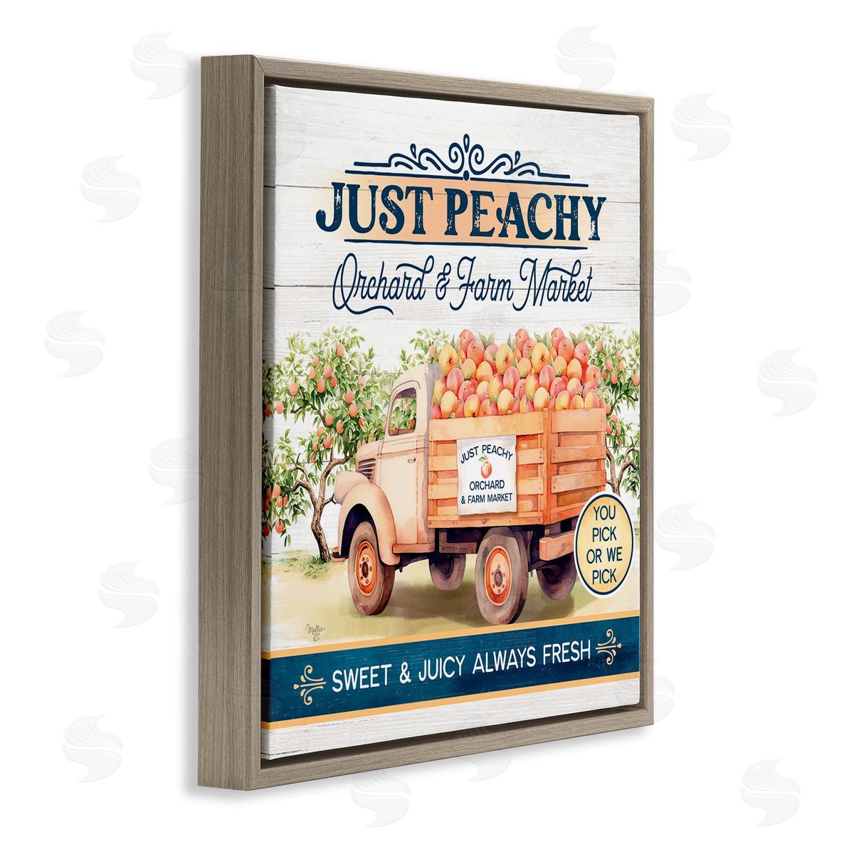 Mollie B. Just Peachy Orchard Brown Floating Frame Canvas Wall Art Print