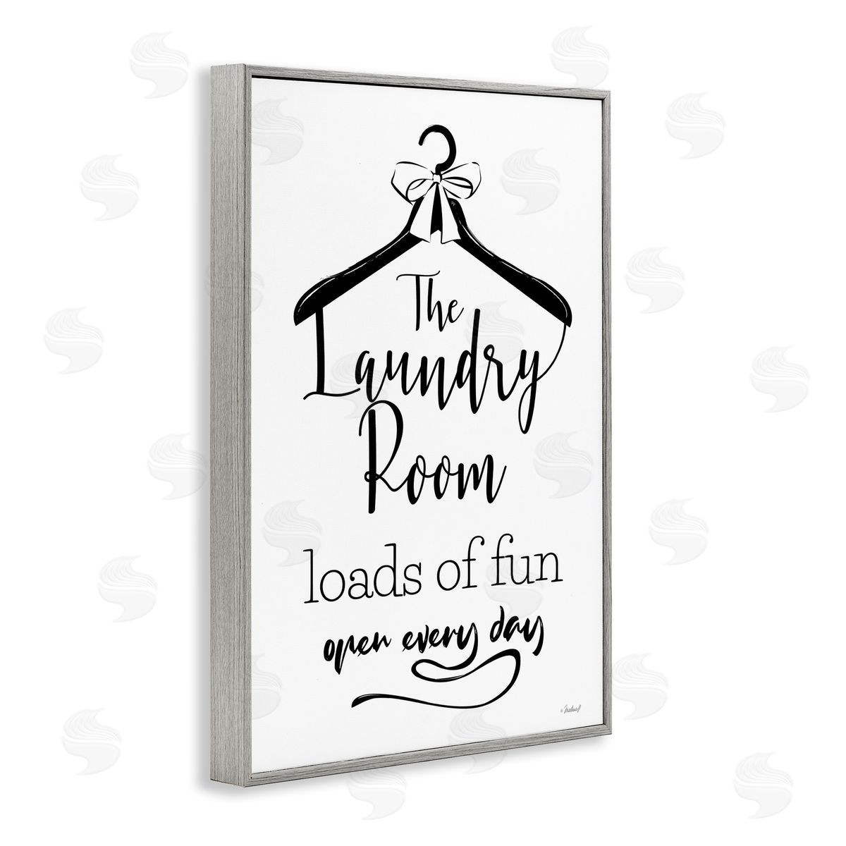 Martina Pavlova Laundry Room with Hanger Gray Framed Giclee Wall Art Print