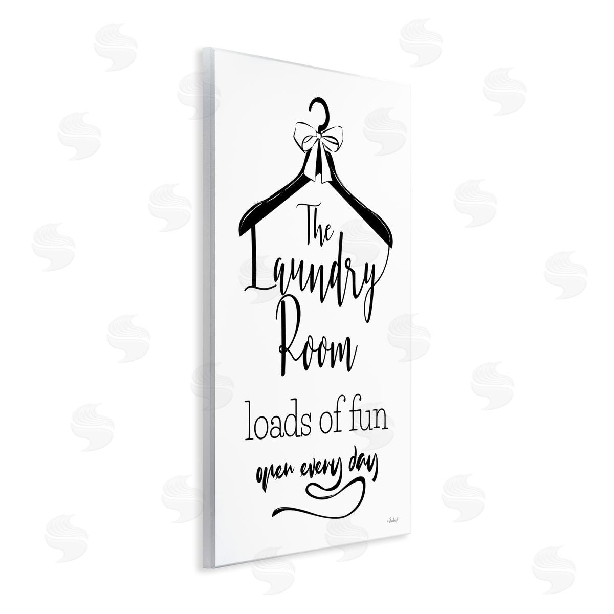 Martina Pavlova Laundry Room with Hanger Wooden Wall Plaque Art Print