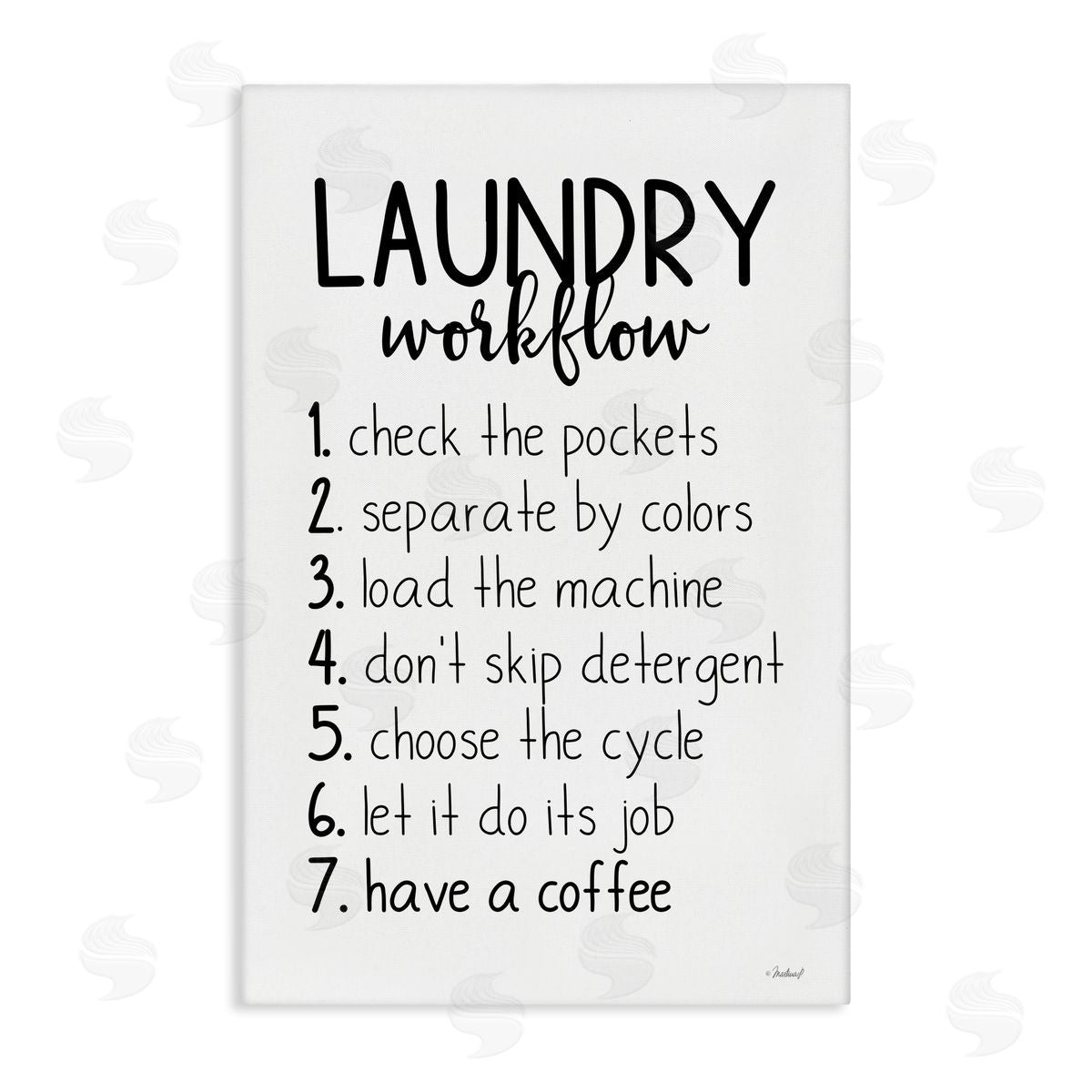 Rachel Nieman Laundry Workflow Steps Canvas Wall Art Print
