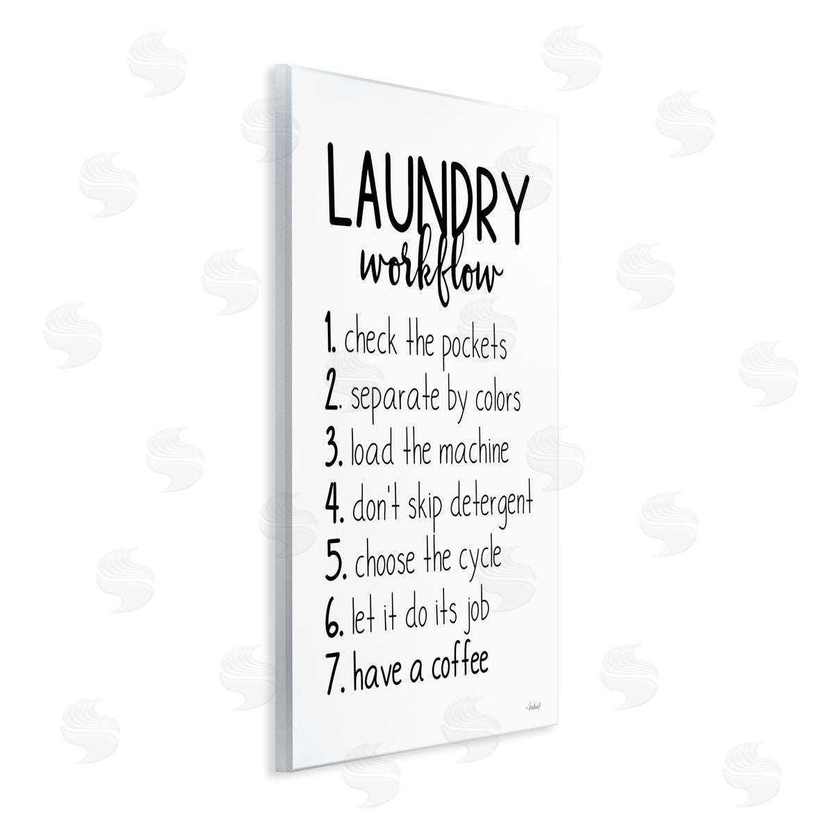 Rachel Nieman Laundry Workflow Steps Wooden Wall Plaque Art Print