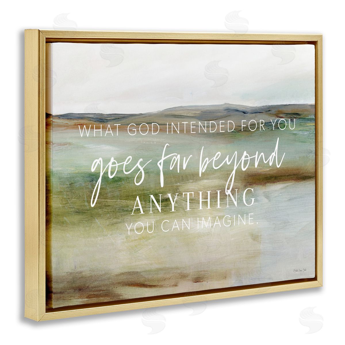 Sara G. Designs God's Intentions Proverb Gold Floating Frame Canvas Wall Art Print