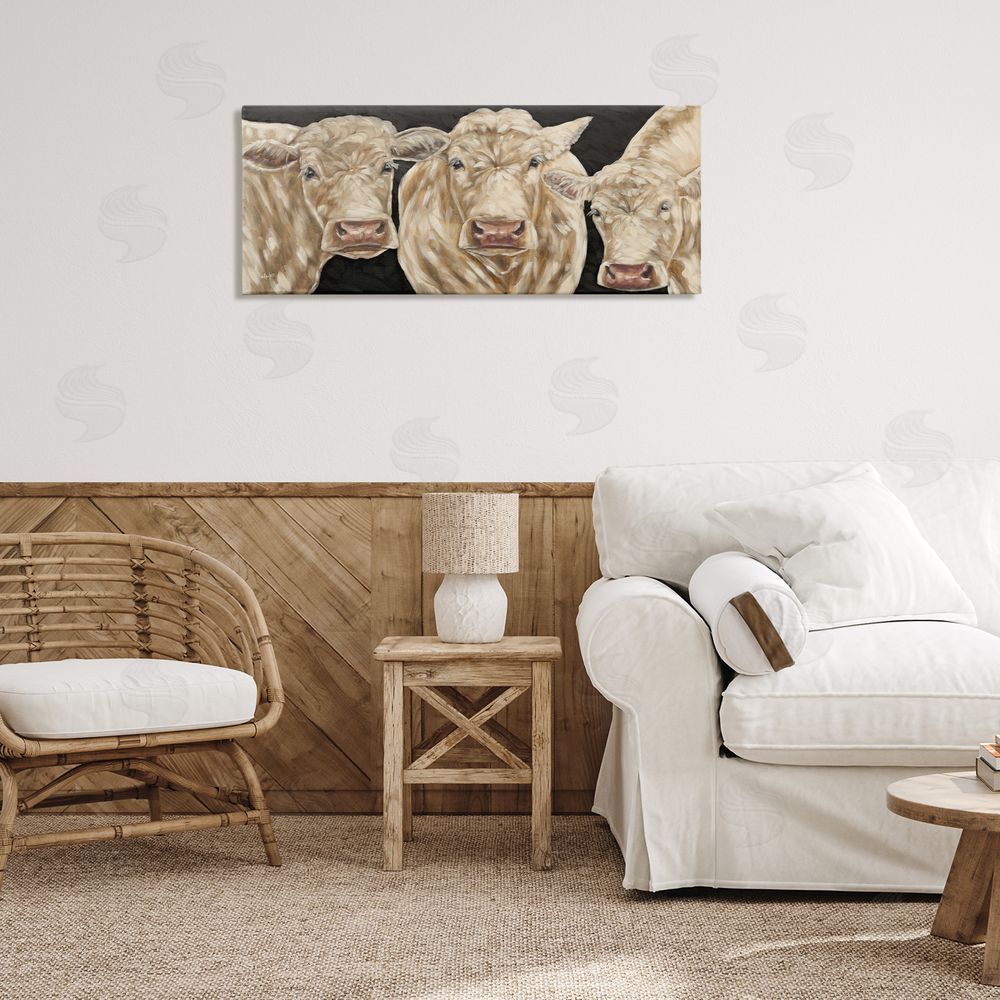 Seven Trees Design Three Sheep on Black