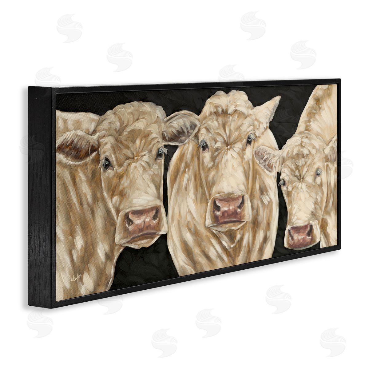 Seven Trees Design Three Sheep on Black