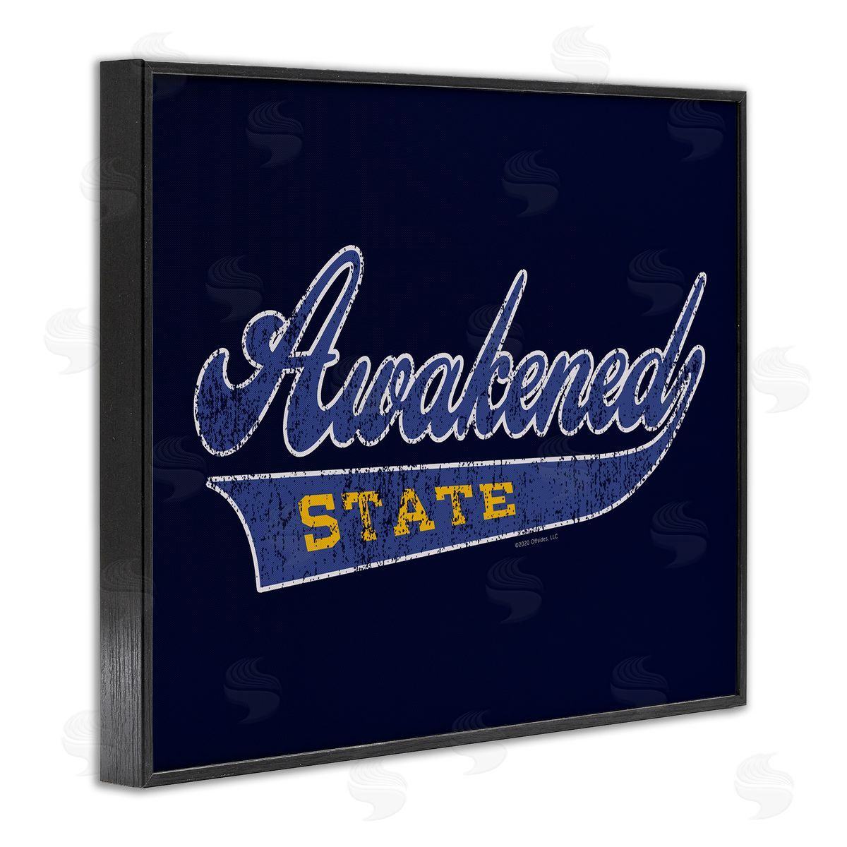 Higher Learning/Life Is High Awakened State Varsity Black Framed Giclee Wall Art Print