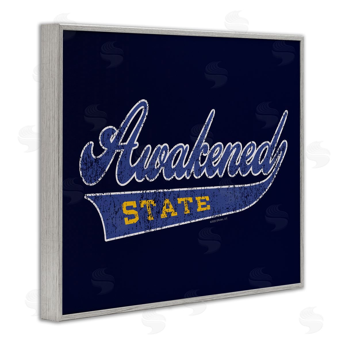 Higher Learning/Life Is High Awakened State Varsity Gray Framed Giclee Wall Art Print