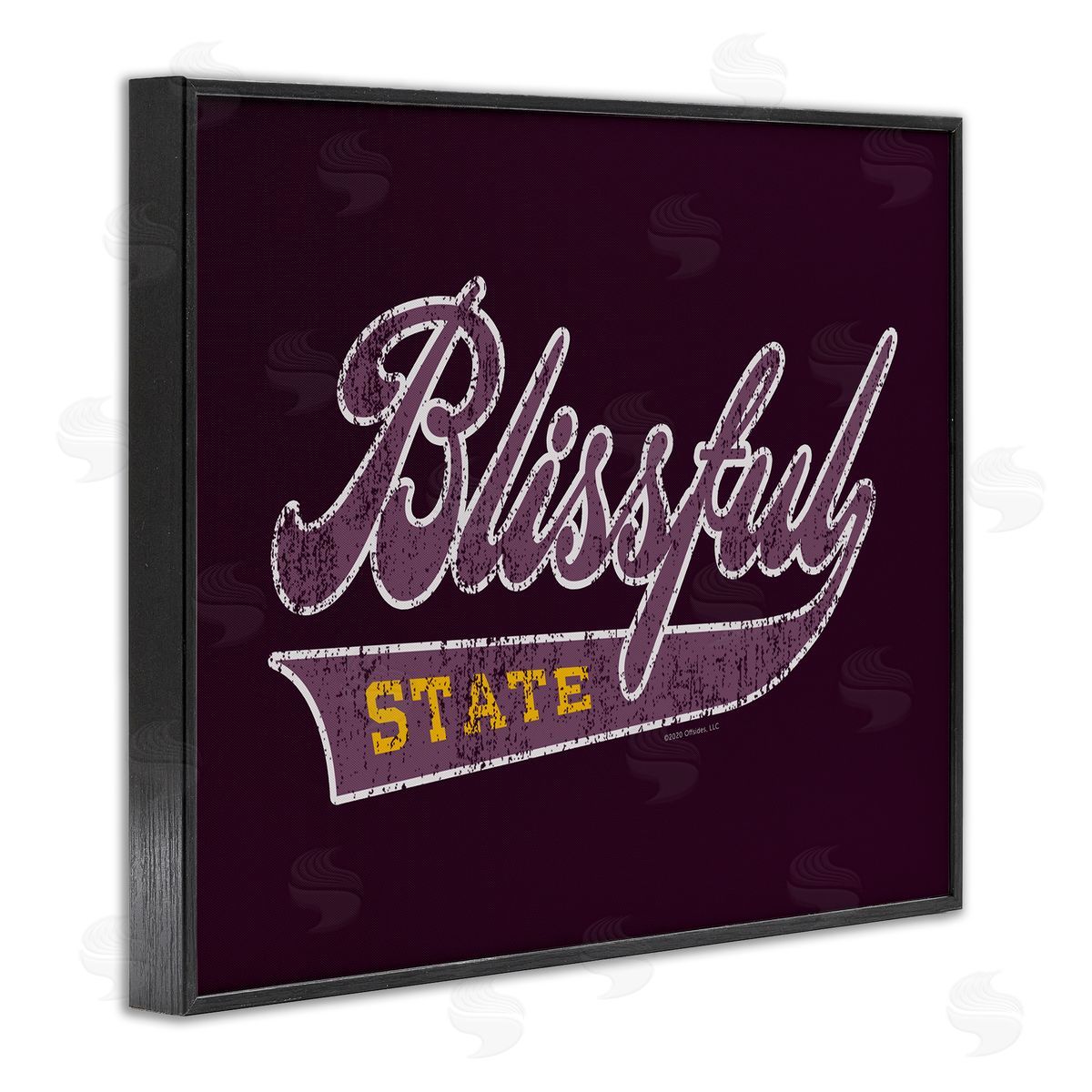 Higher Learning/Life Is High Blissful State Varsity Black Framed Giclee Wall Art Print