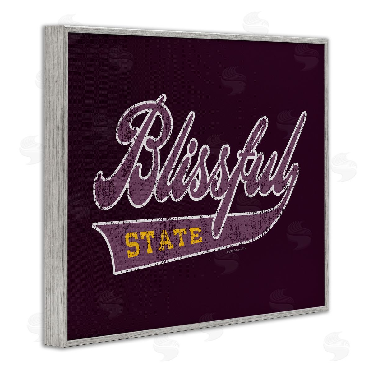 Higher Learning/Life Is High Blissful State Varsity Gray Framed Giclee Wall Art Print