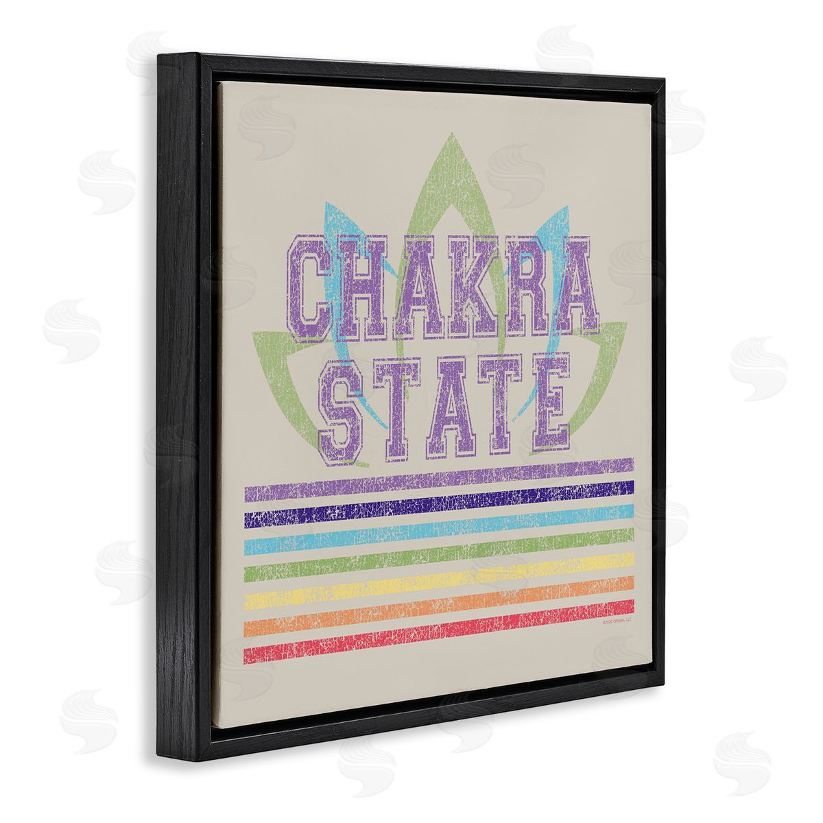 Higher Learning/Life Is High Vintage Chakra State Black Floating Frame Canvas Wall Art Print