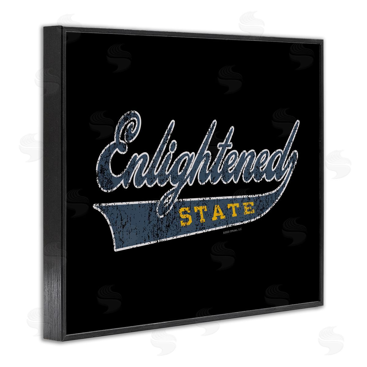 Higher Learning/Life Is High Enlightened State Varsity Black Framed Giclee Wall Art Print