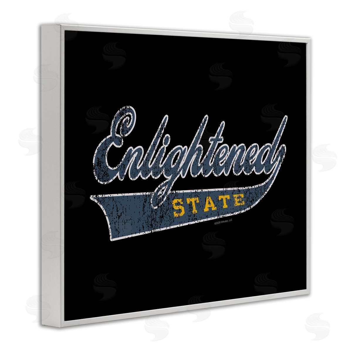 Higher Learning/Life Is High Enlightened State Varsity White Framed Giclee Wall Art Print