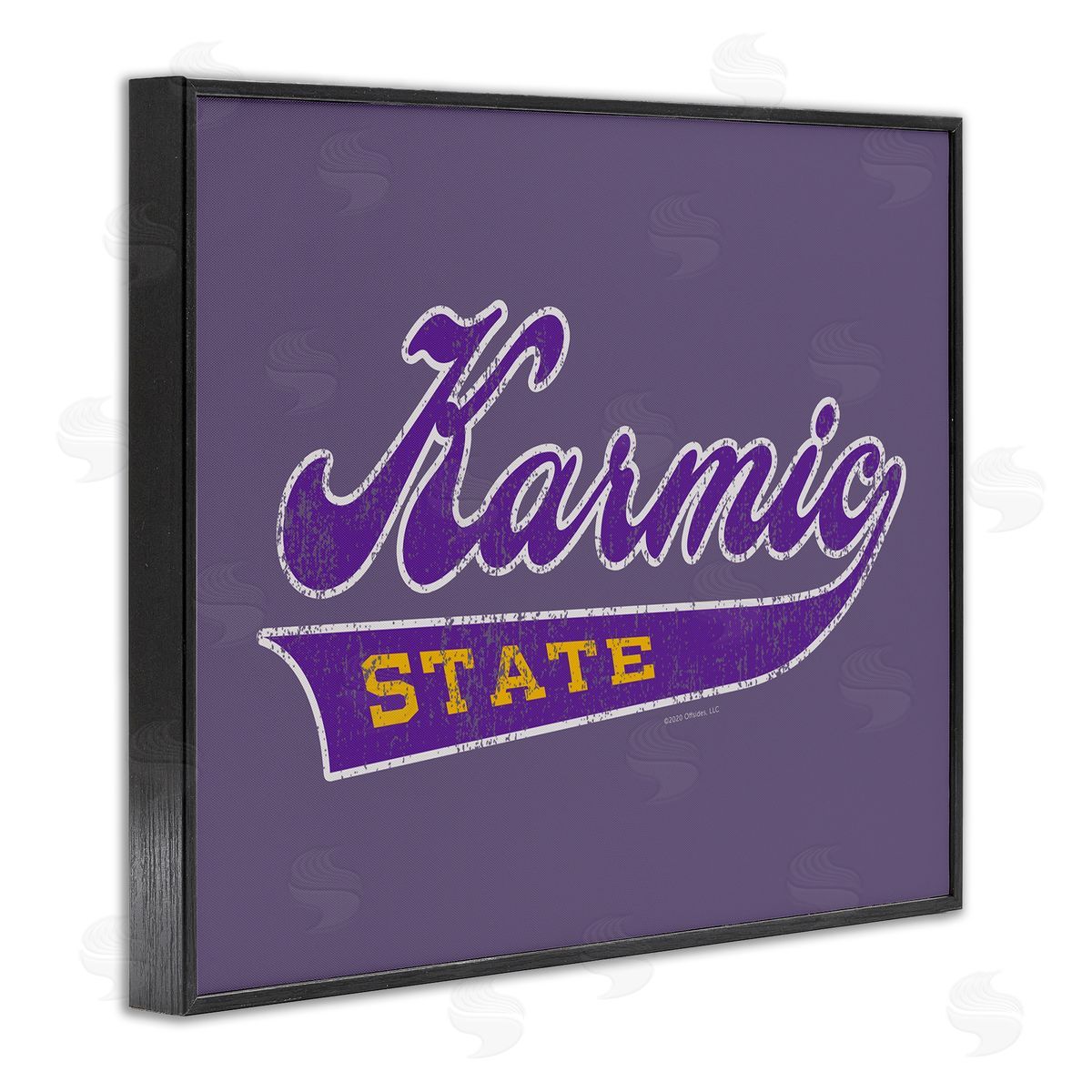 Higher Learning/Life Is High Karmic State Varsity Black Framed Giclee Wall Art Print