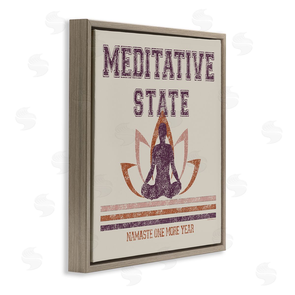 Higher Learning/Life Is High Vintage Meditative State Brown Floating Frame Canvas Wall Art Print
