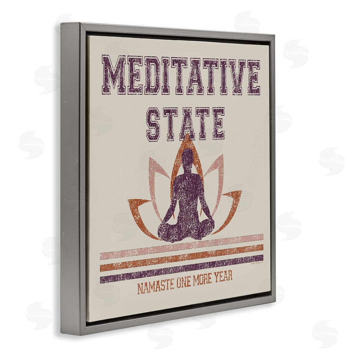 Higher Learning/Life Is High Vintage Meditative State Gray Floating Frame Canvas Wall Art Print