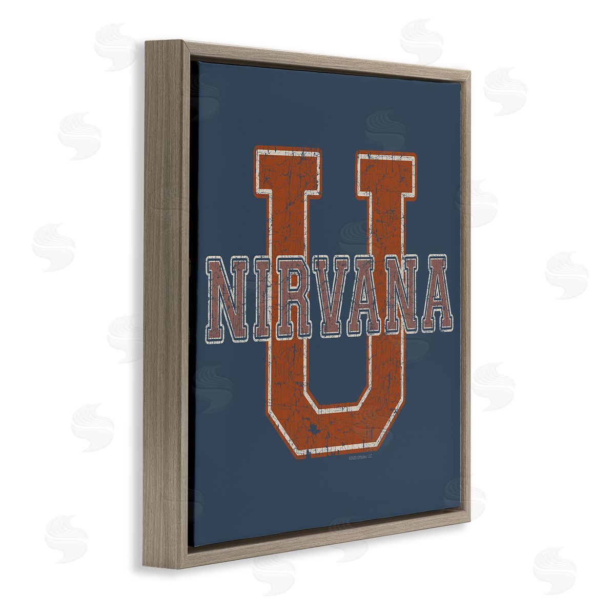 Higher Learning/Life Is High Nirvana U Varsity Style Brown Floating Frame Canvas Wall Art Print