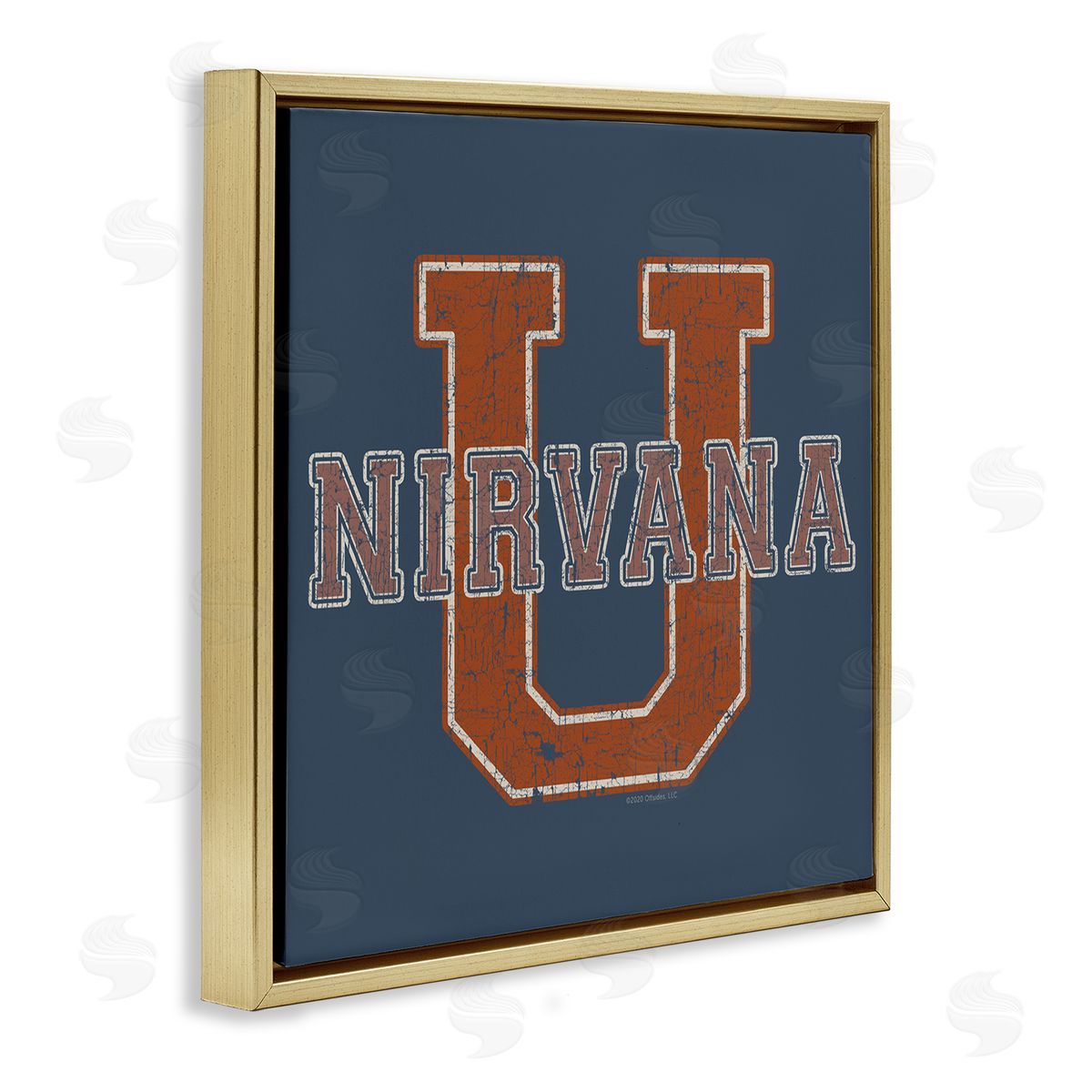 Higher Learning/Life Is High Nirvana U Varsity Style Gold Floating Frame Canvas Wall Art Print