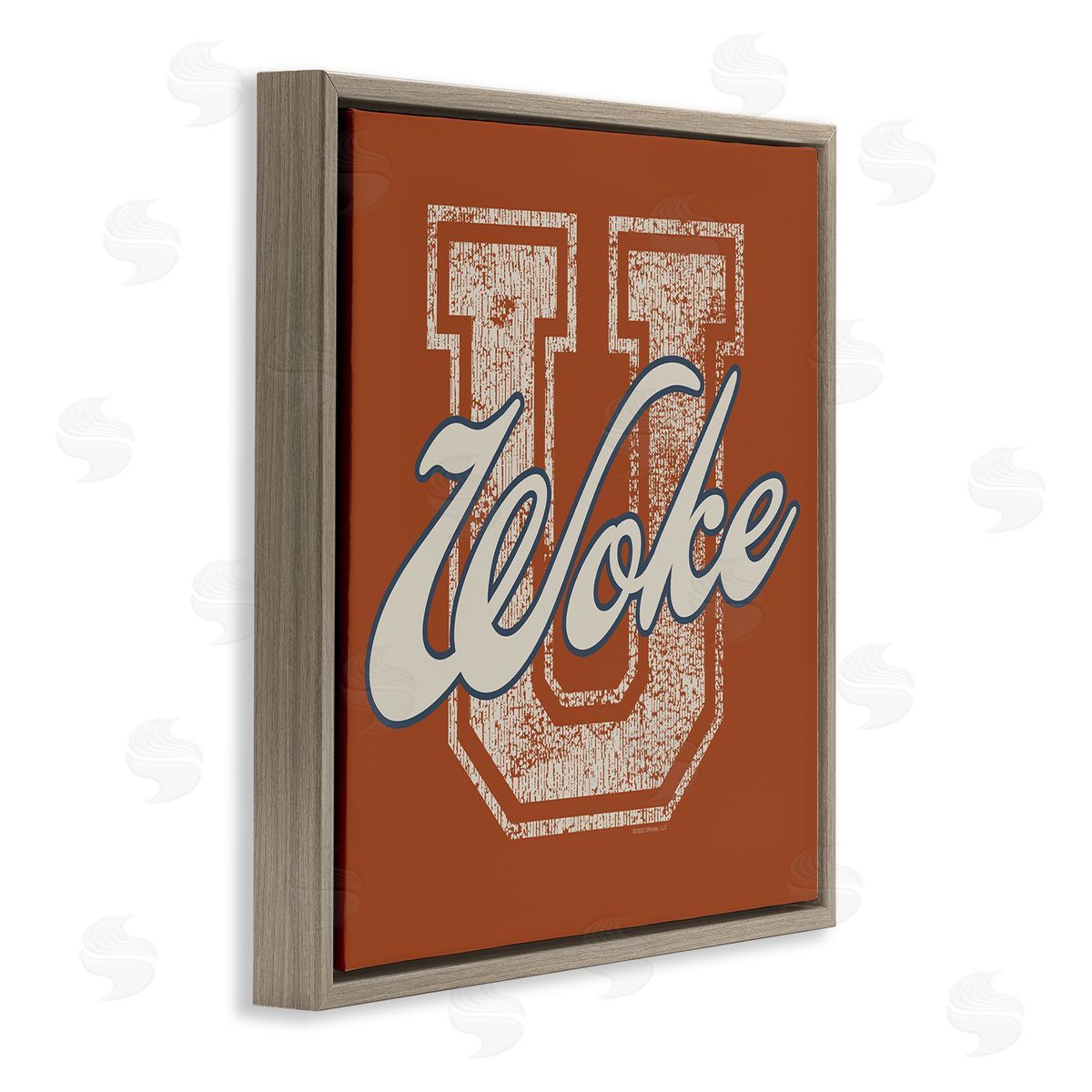 Higher Learning/Life Is High Woke U Varsity Style Brown Floating Frame Canvas Wall Art Print