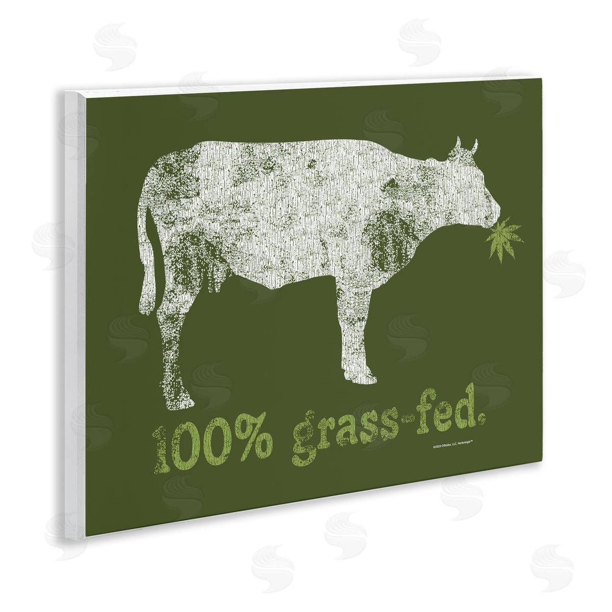 Higher Learning/Life Is High Grass Fed Cow Wooden Wall Plaque Art Print