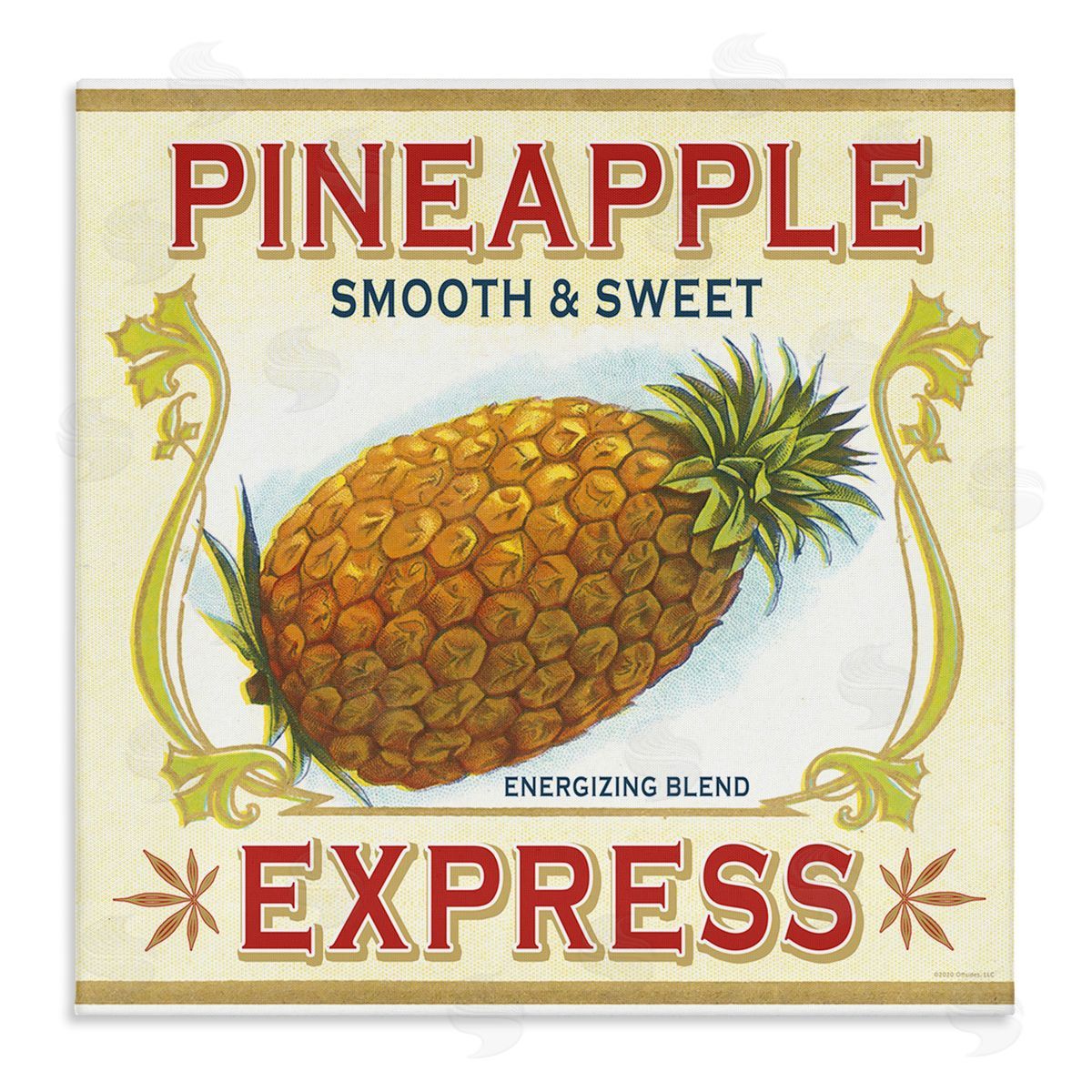Classic Cannabis/Life Is High Smooth & Sweet Pineapple Canvas Wall Art Print