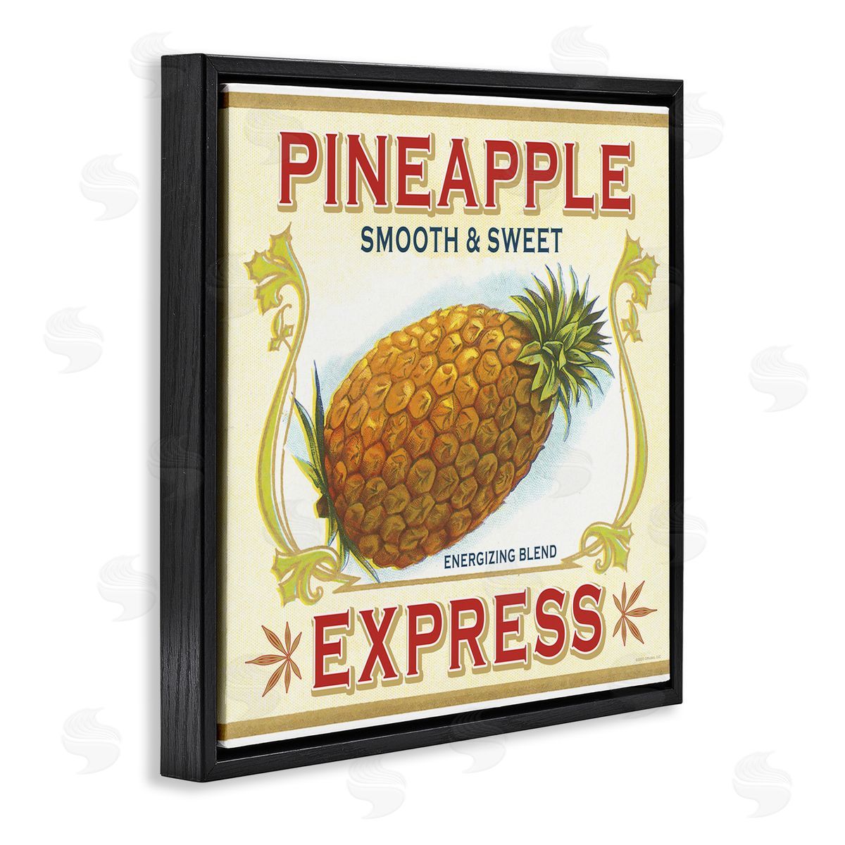 Classic Cannabis/Life Is High Smooth & Sweet Pineapple Black Floating Frame Canvas Wall Art Print
