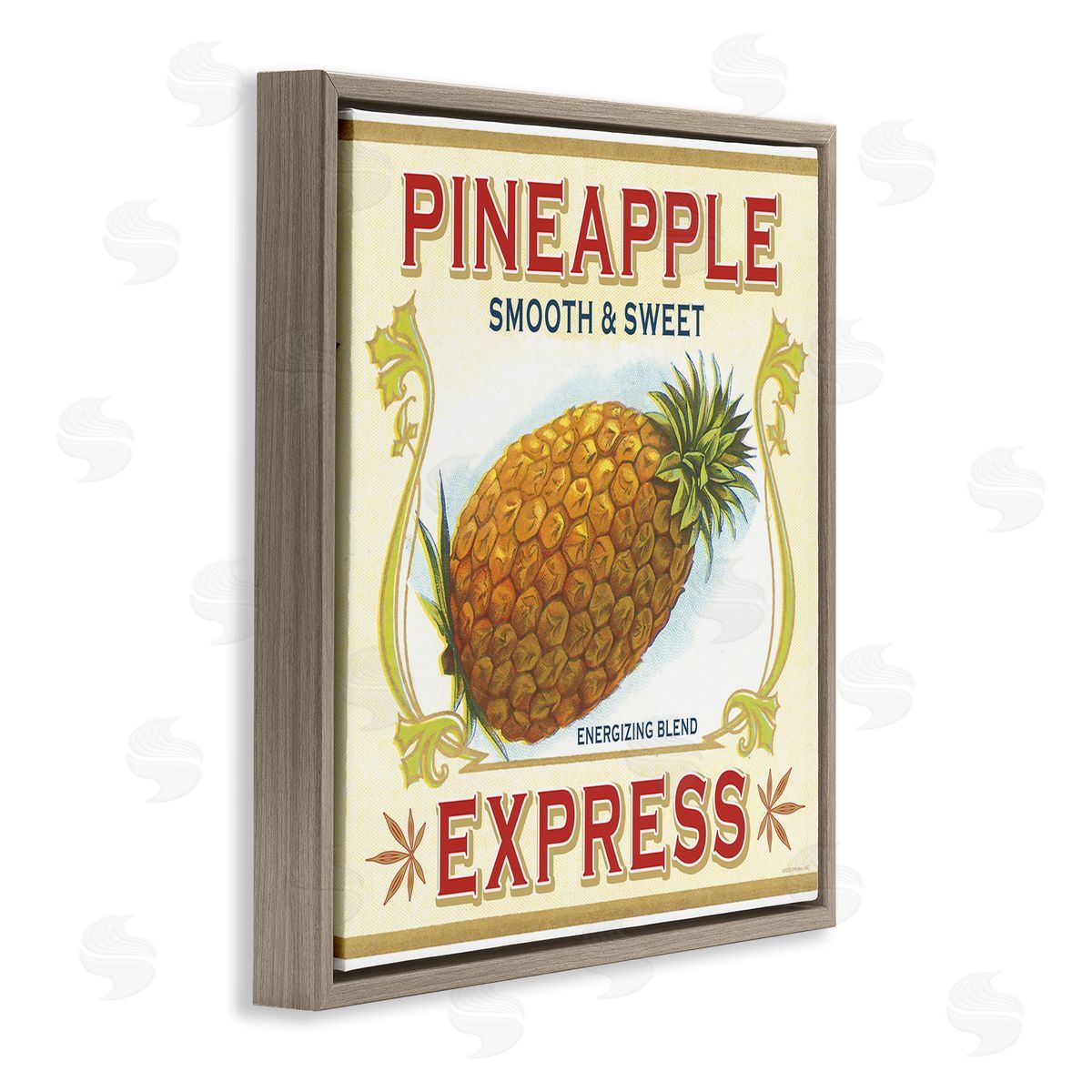 Classic Cannabis/Life Is High Smooth & Sweet Pineapple Brown Floating Frame Canvas Wall Art Print