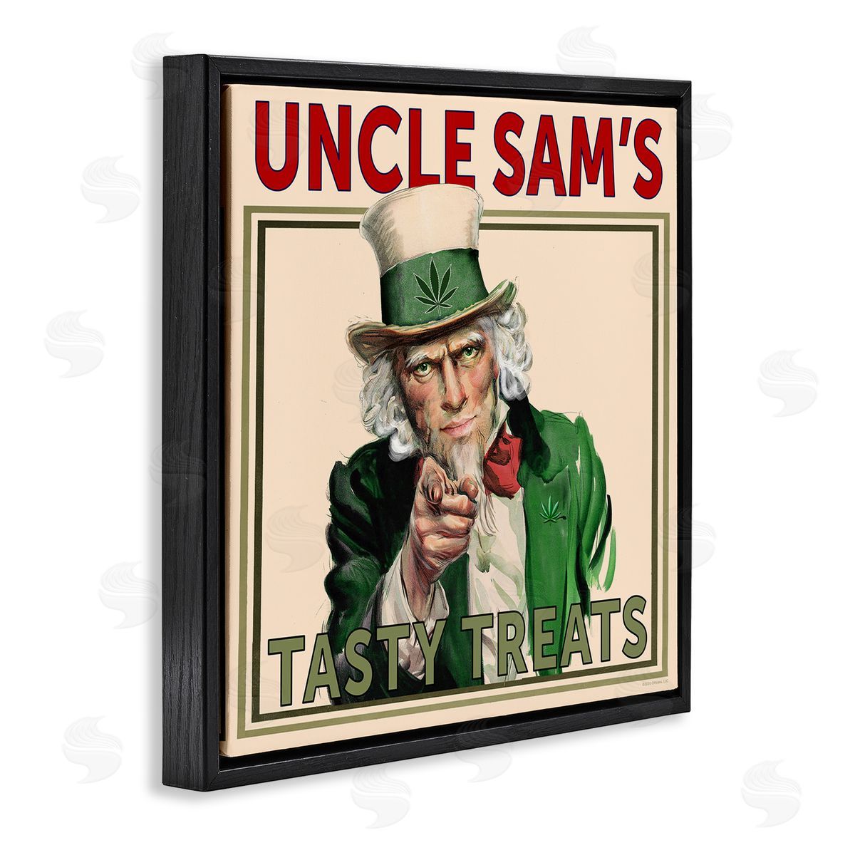 Classic Cannabis/Life Is High Vintage Character Tasty Treats Black Floating Frame Canvas Wall Art Print