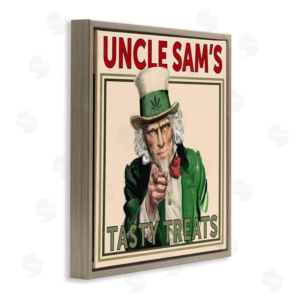 Classic Cannabis/Life Is High Vintage Character Tasty Treats Brown Floating Frame Canvas Wall Art Print