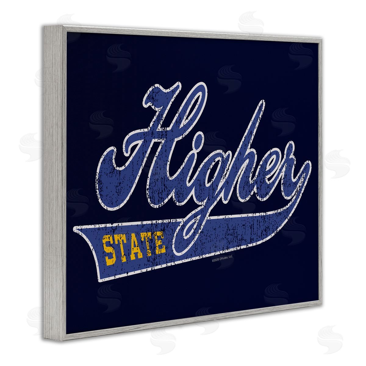 Higher Learning/Life Is High Higher State Varsity Style Gray Framed Giclee Wall Art Print
