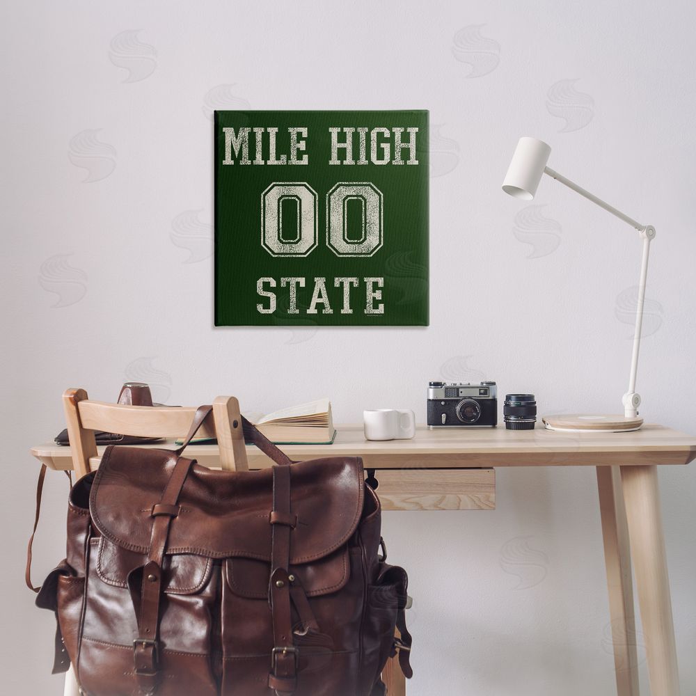 Higher Learning/Life Is High Vintage Mile High State Canvas Wall Art Print in Room