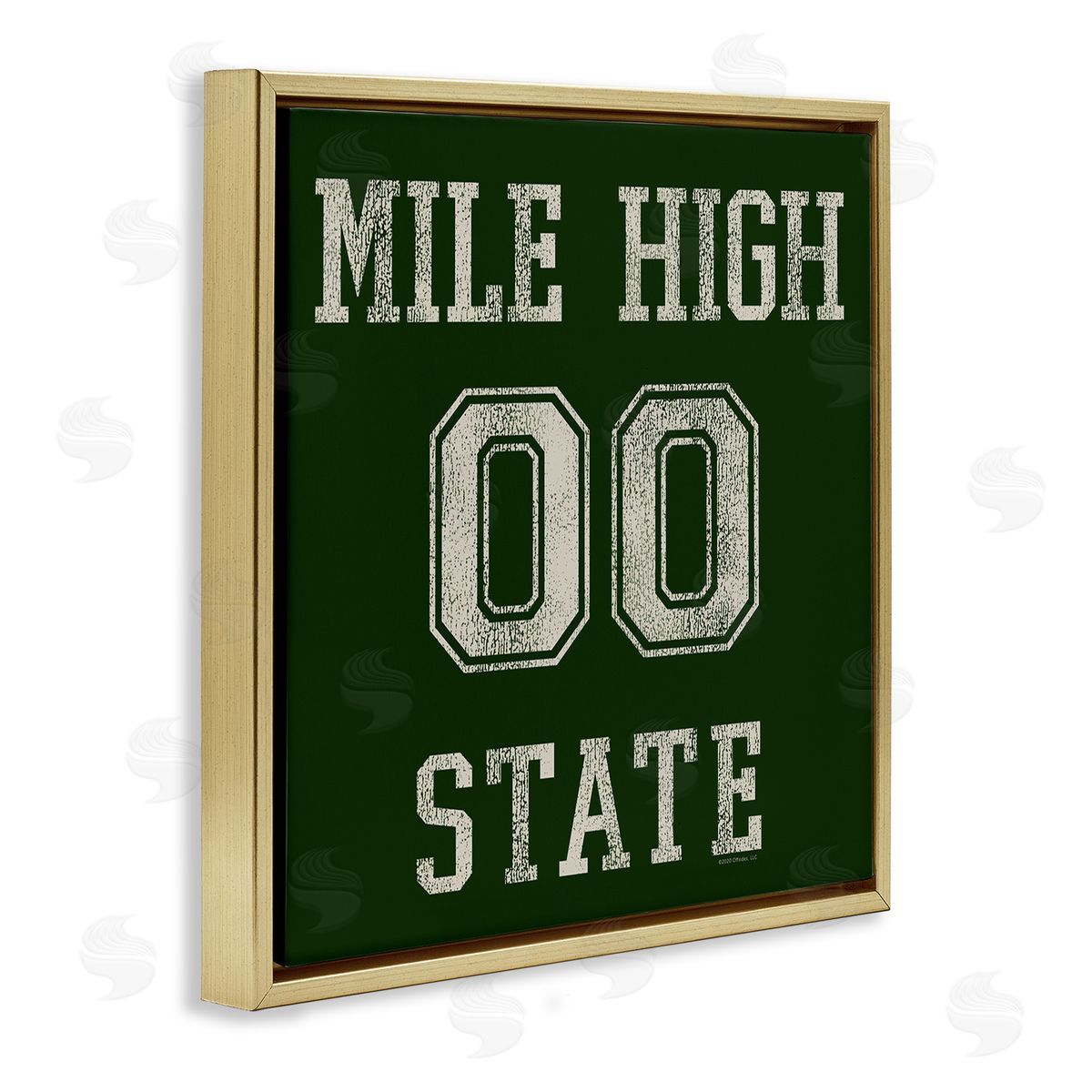 Higher Learning/Life Is High Vintage Mile High State Gold Floating Frame Canvas Wall Art Print