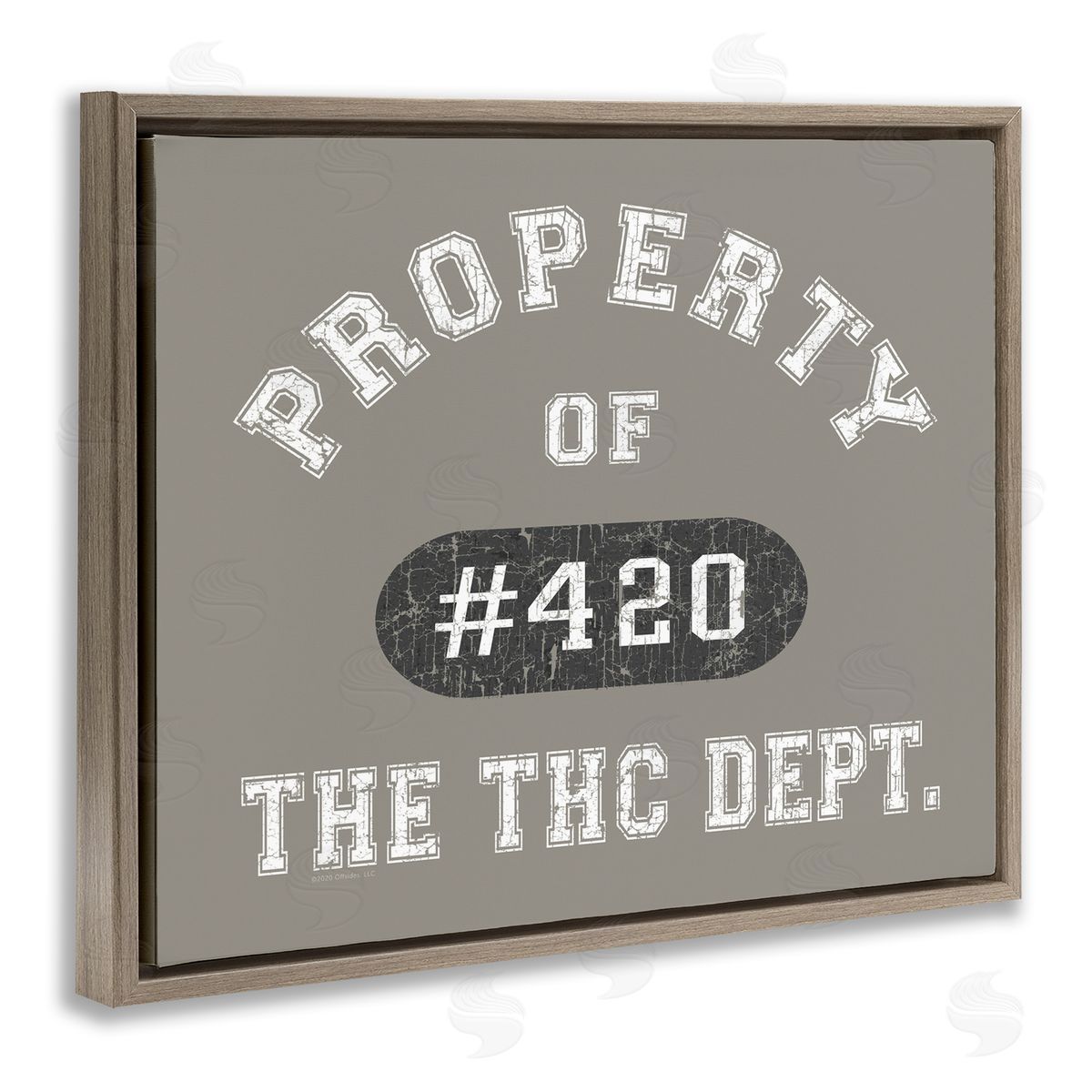 Vintage Property of THC Brown Floating Frame Canvas Wall Art, Home Decor by Higher Learning/Life Is High