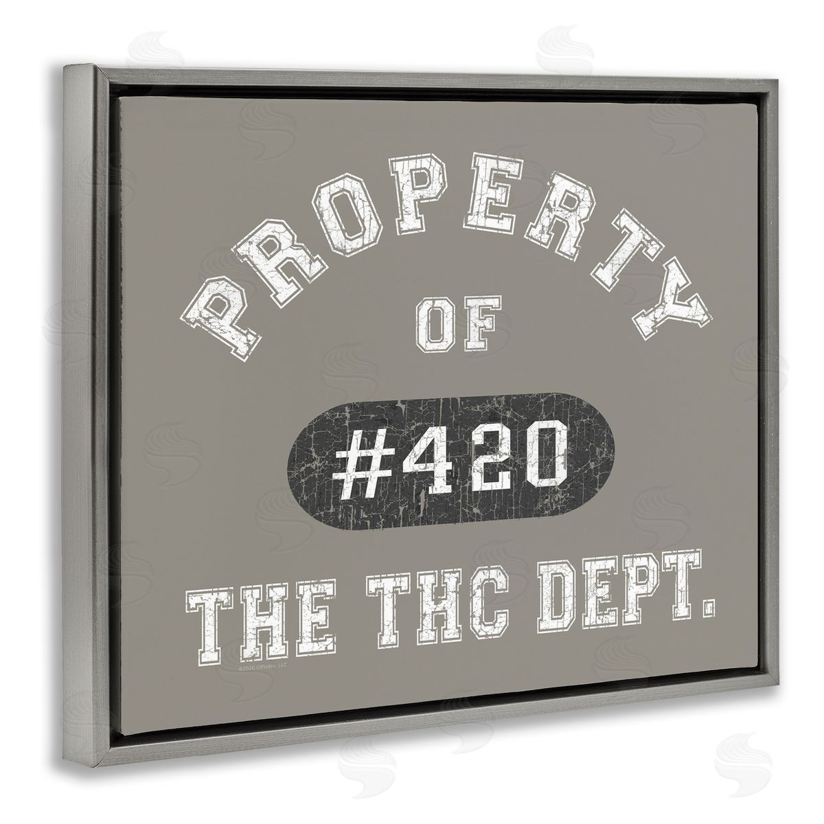 Vintage Property of THC Grey Floating Frame Canvas Wall Art, Home Decor by Higher Learning/Life Is High