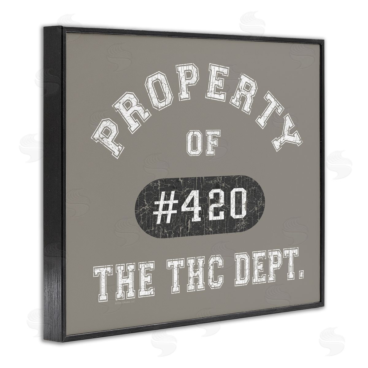 Vintage Property of THC Black Frame Print Wall Art, Home Decor by Higher Learning/Life Is High