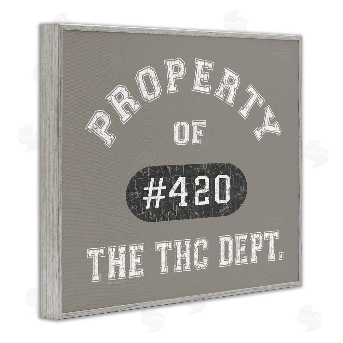 Vintage Property of THC Grey Frame Print Wall Art, Home Decor by Higher Learning/Life Is High
