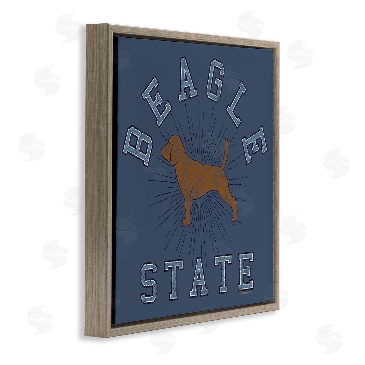 Spirit Animals/Life Is High Vintage Beagle State Brown Floating Frame Canvas Wall Art Print
