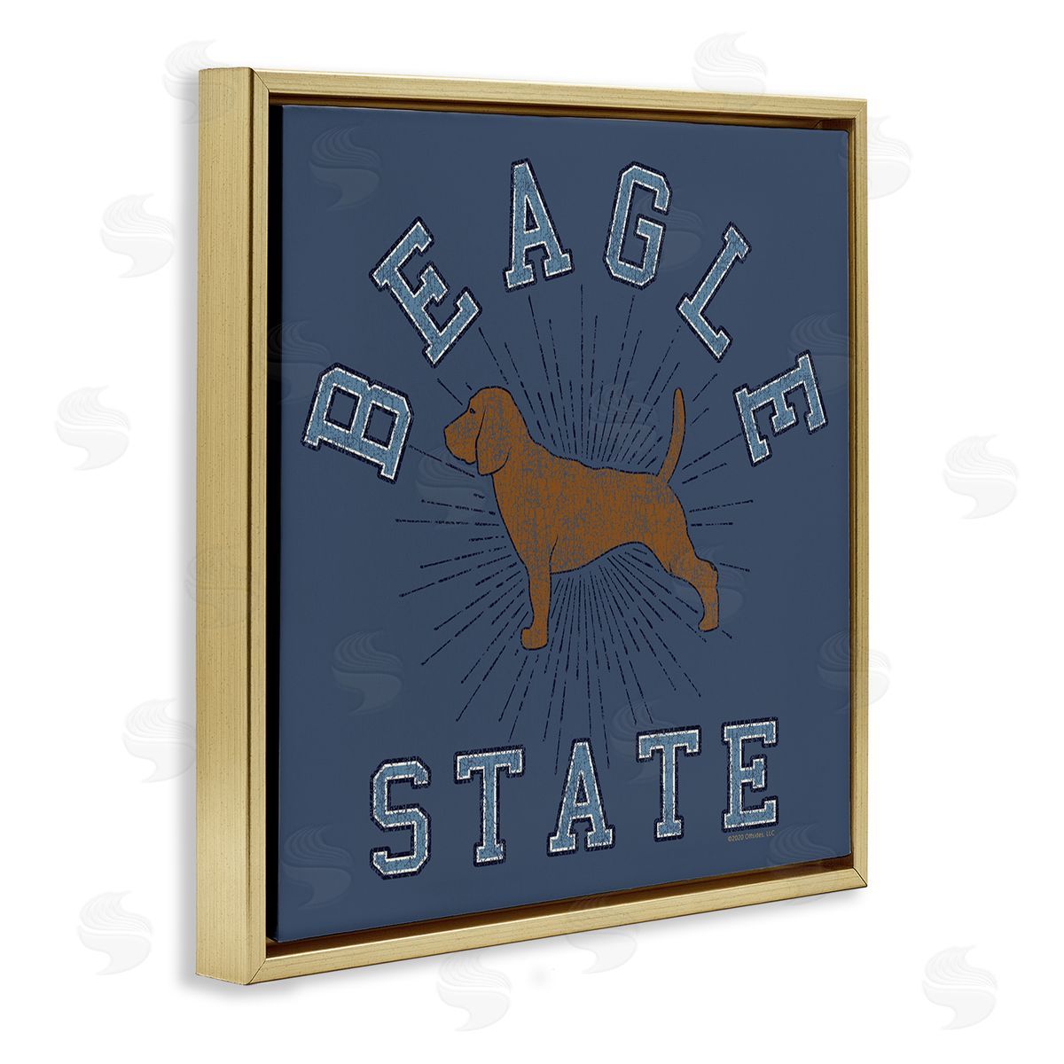 Spirit Animals/Life Is High Vintage Beagle State Gold Floating Frame Canvas Wall Art Print