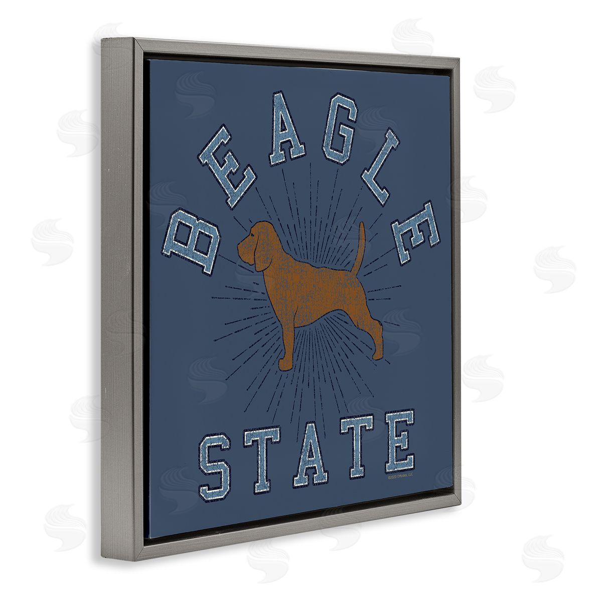 Spirit Animals/Life Is High Vintage Beagle State Gray Floating Frame Canvas Wall Art Print