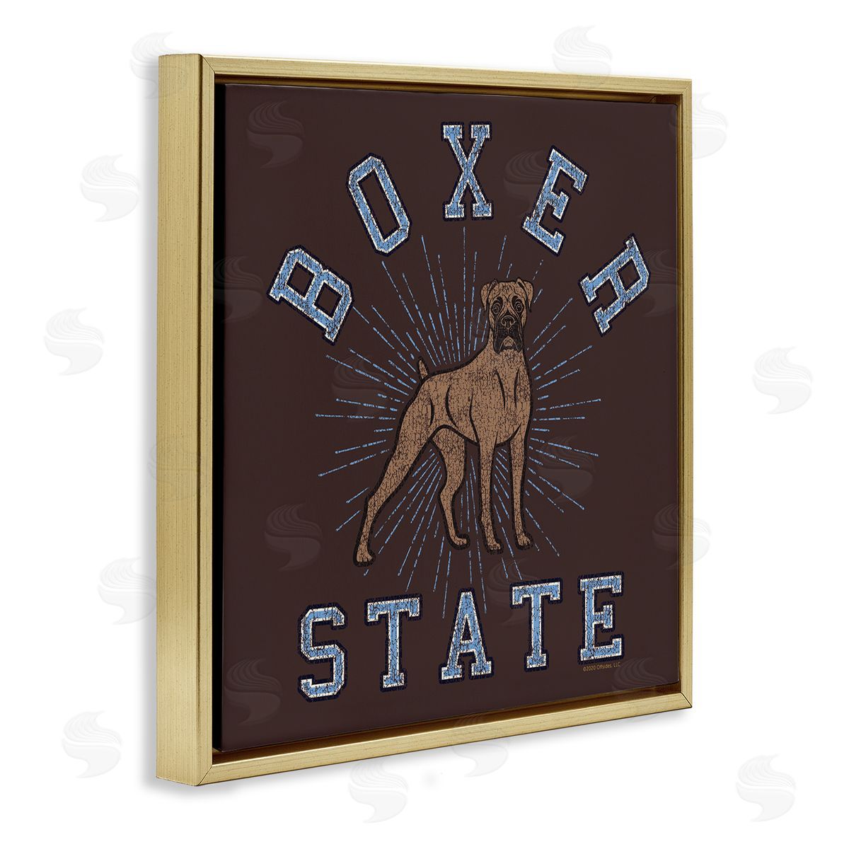 Spirit Animals/Life Is High Vintage Boxer State Gold Floating Frame Canvas Wall Art Print