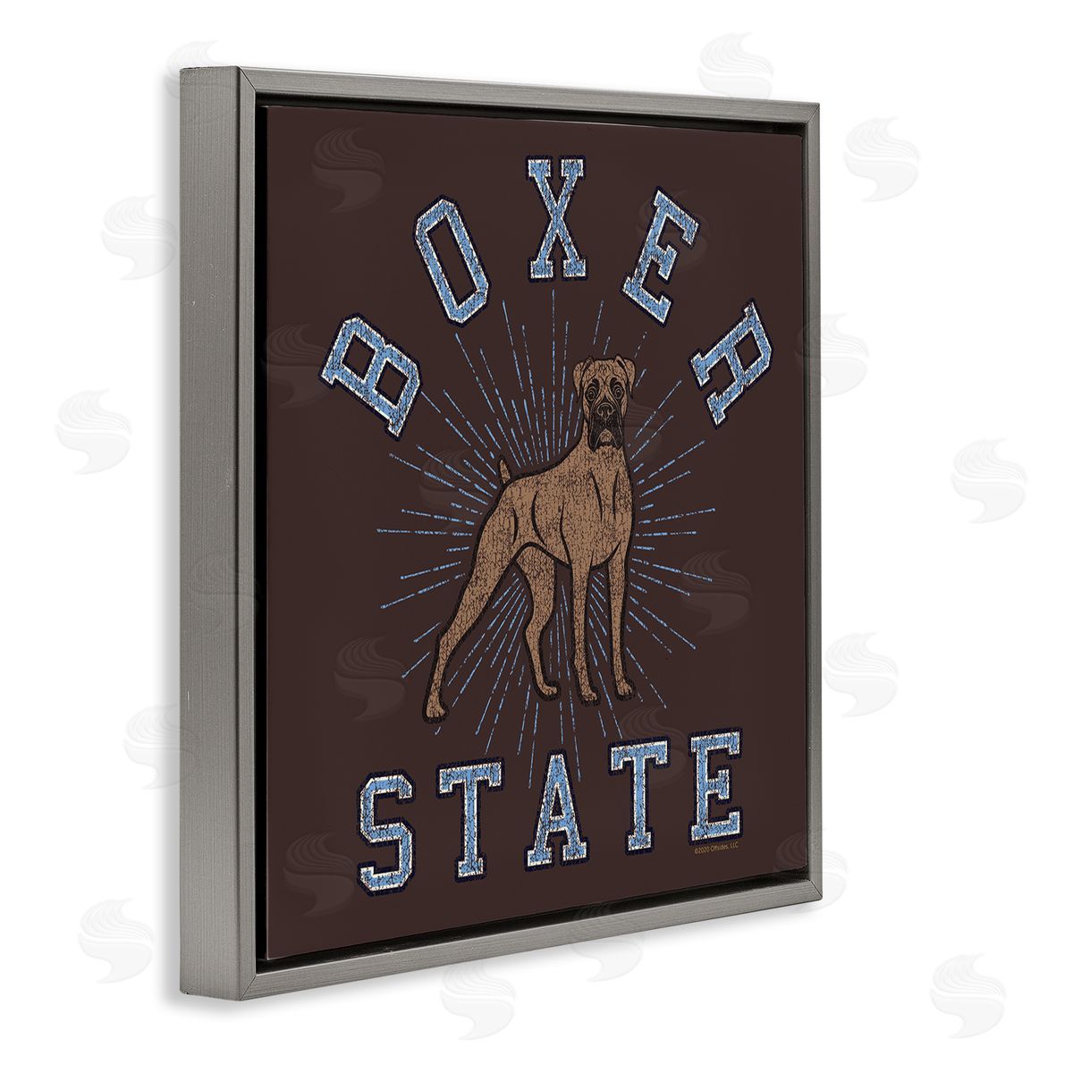 Spirit Animals/Life Is High Vintage Boxer State Gray Floating Frame Canvas Wall Art Print
