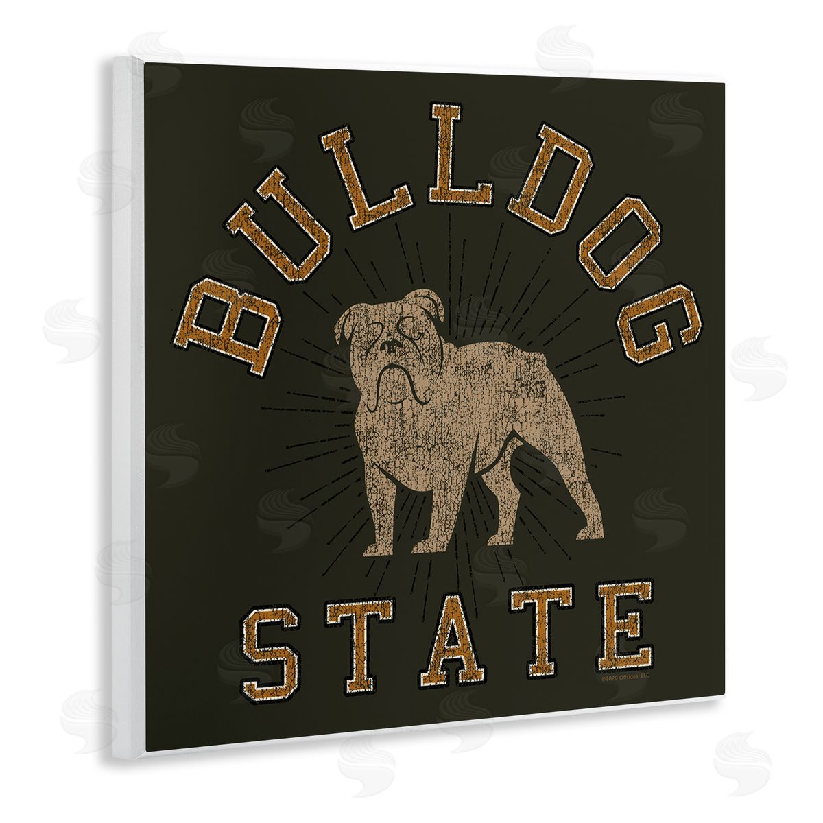 Spirit Animals/Life Is High Vintage Bulldog State Wooden Wall Plaque Art Print