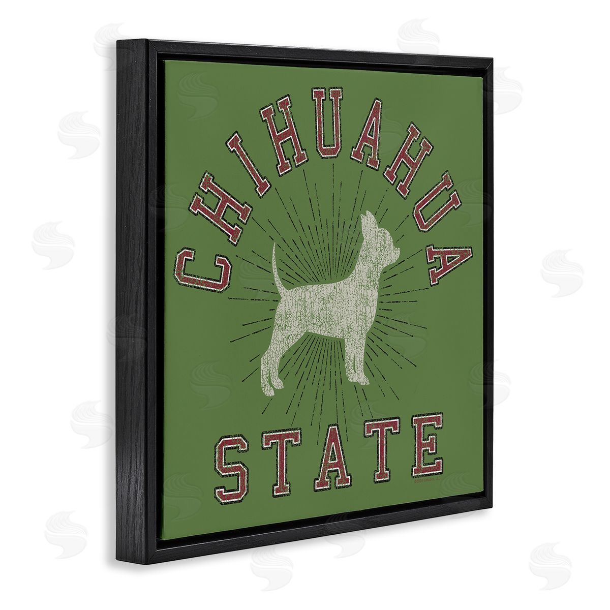 Spirit Animals/Life Is High Vintage Chihuahua State Black Floating Frame Canvas Wall Art Print