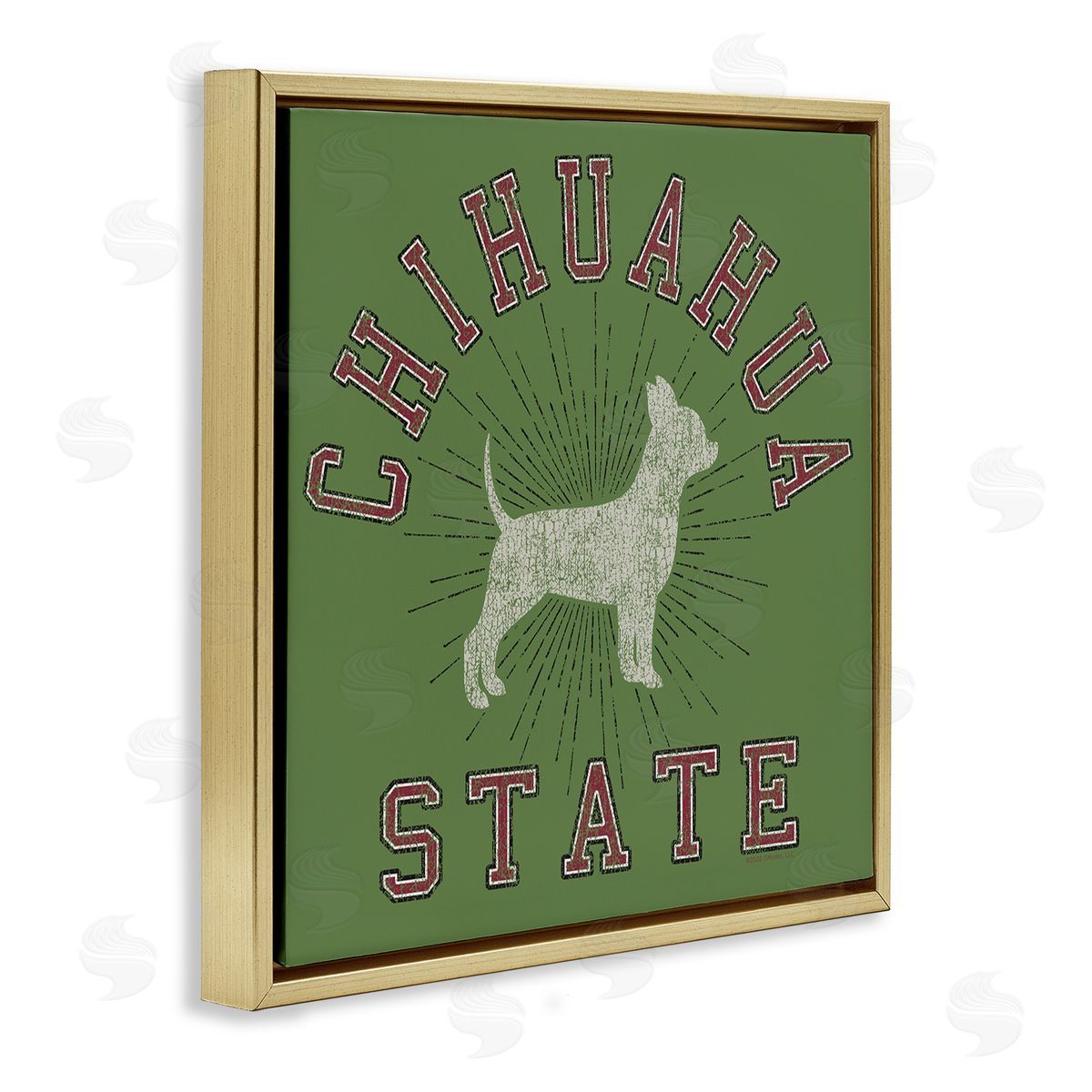 Spirit Animals/Life Is High Vintage Chihuahua State Gold Floating Frame Canvas Wall Art Print