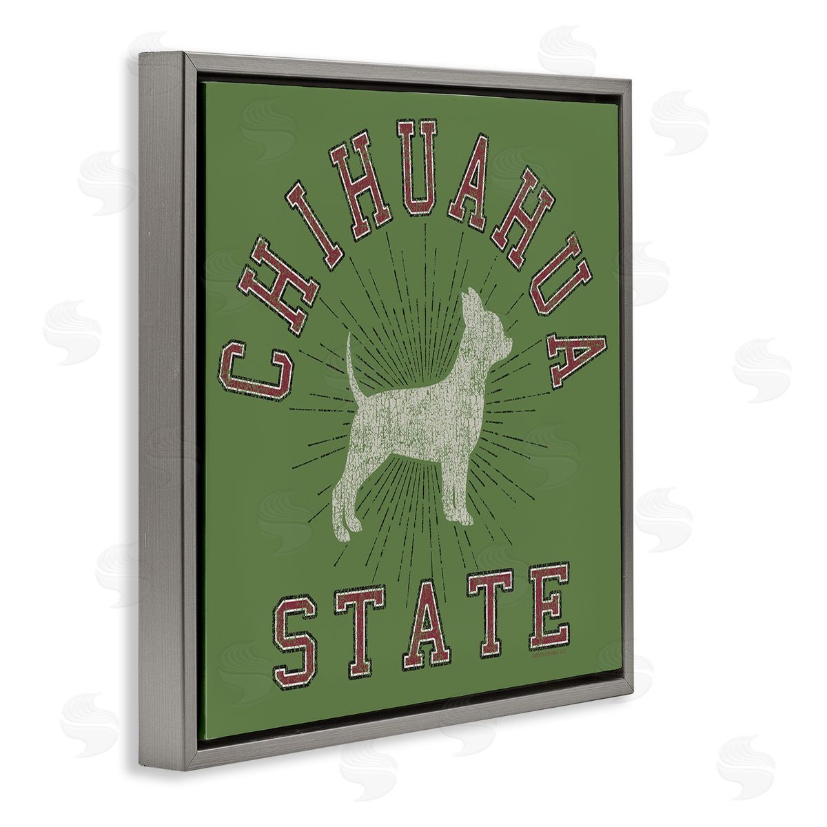 Spirit Animals/Life Is High Vintage Chihuahua State Gray Floating Frame Canvas Wall Art Print