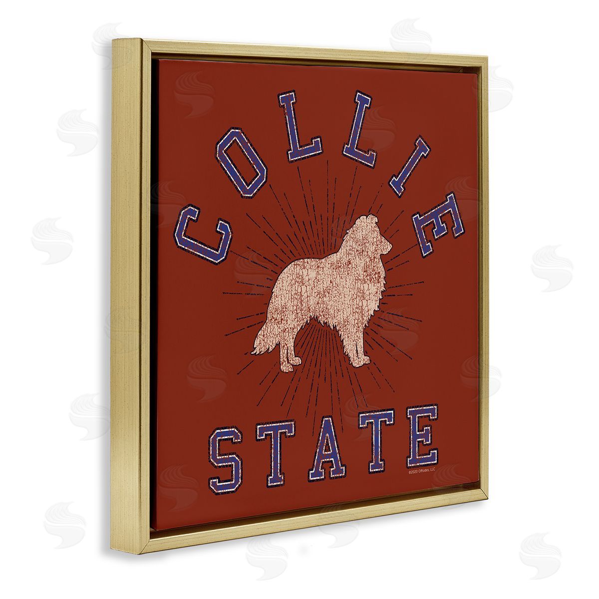 Spirit Animals/Life Is High Vintage Collie State Gold Floating Frame Canvas Wall Art Print