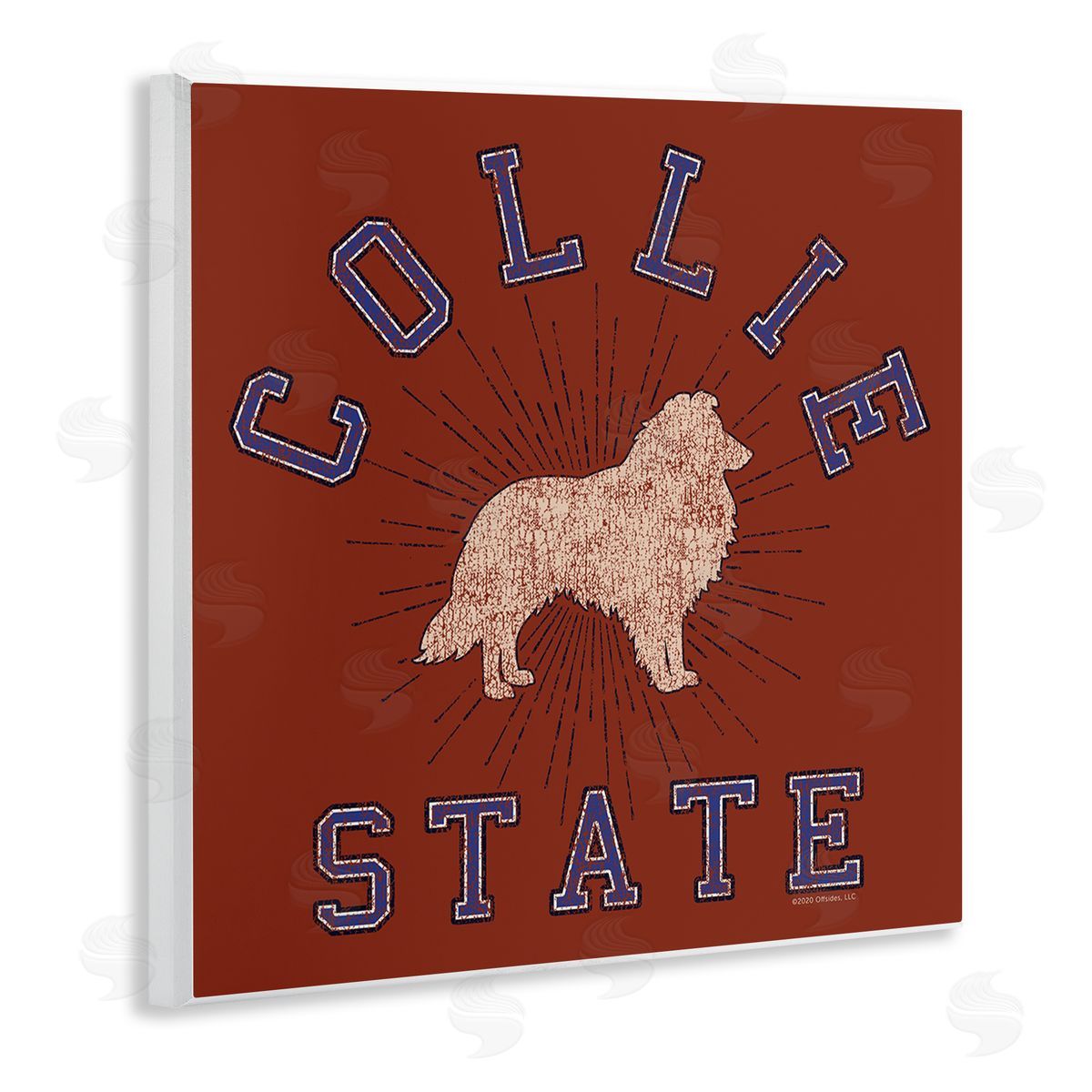 Spirit Animals/Life Is High Vintage Collie State Wooden Wall Plaque Art Print